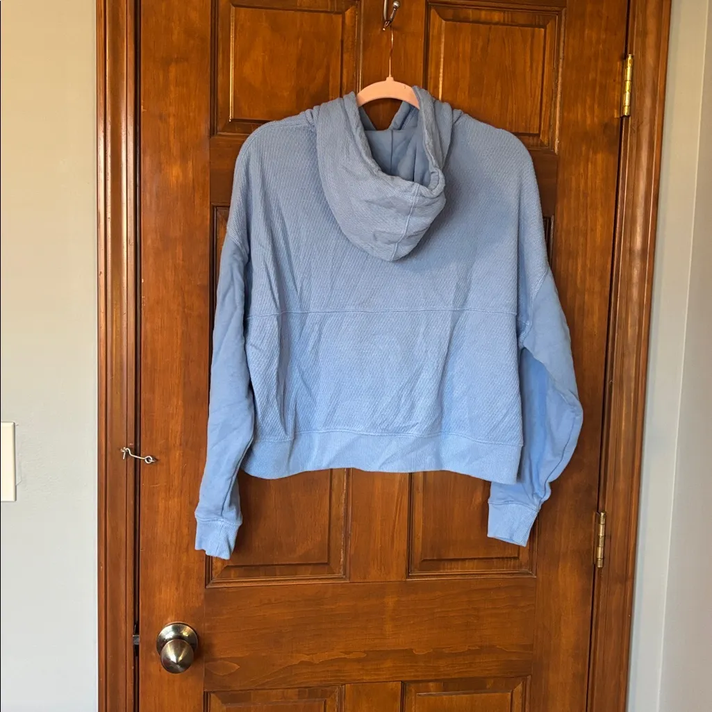 Aerie Blue Hooded Sweatshirt Size Small - Image 3
