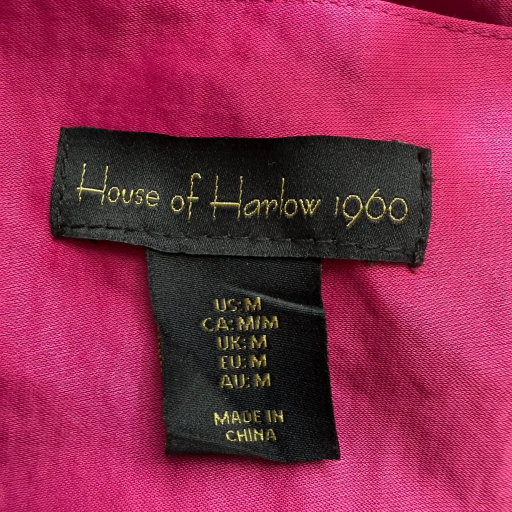 House of Harlow 1960 Satin Midi Slip Dress Women Medium Pink Slit Cocktail Party - Image 14