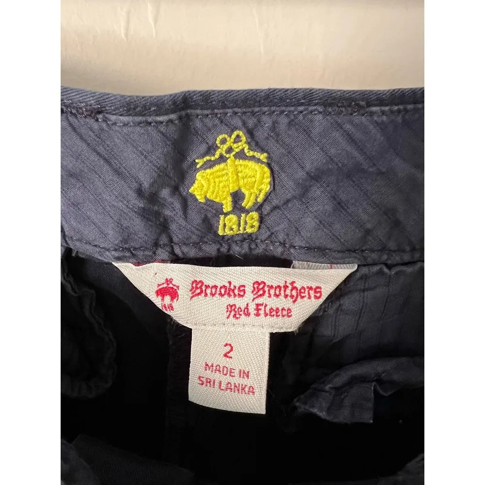 Brooks Brothers RED FLEECE Women's Navy Nautical Print Cotton Chino Pants Size 2 - Image 4
