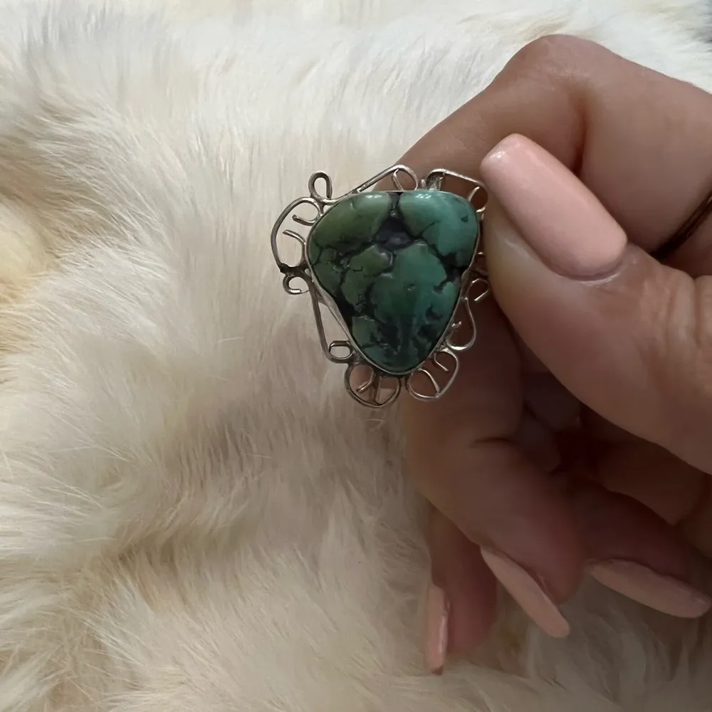 Vintage Turquoise Sterling Silver Ring - Image 6