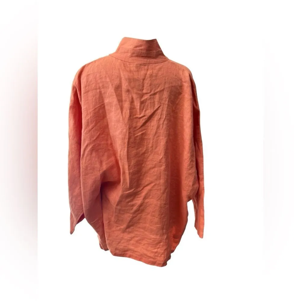 Planet by Lauren G signature linen shirt orange OS‎ Size undefined - Image 3