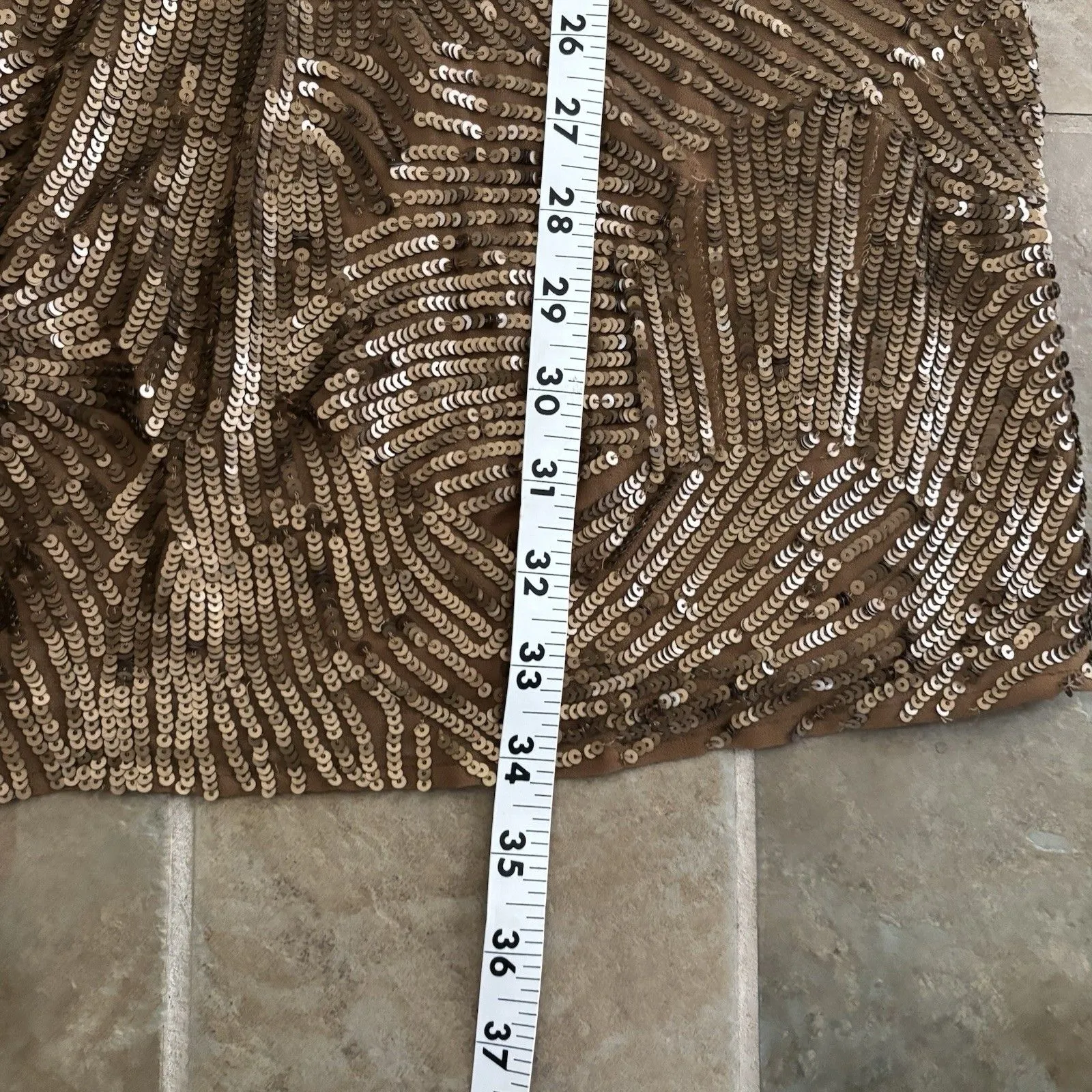 Trina Turk Dress Womens Size 6 Bronze Sequin Mini Dress - Image 6