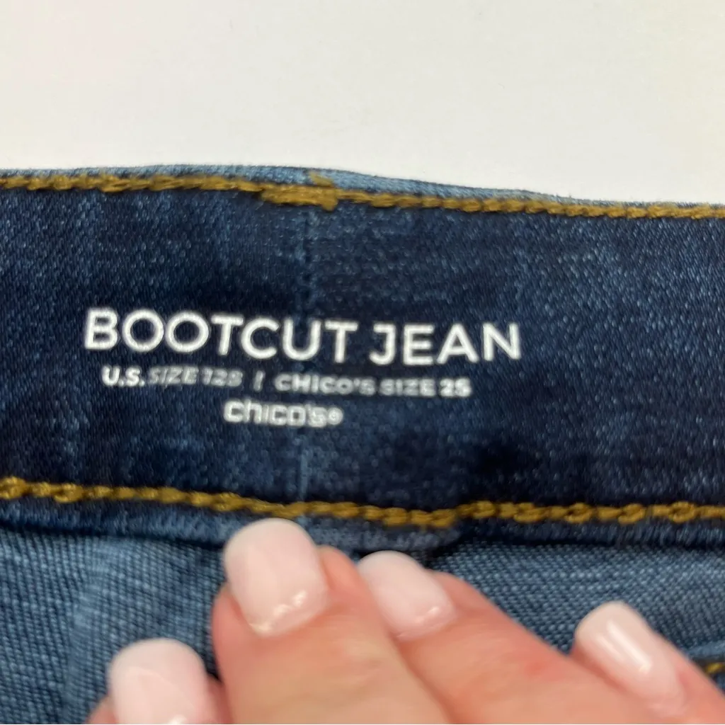 Chico’s Bootcut Blue Denim Jean Womens Chico’s Size 2S US‎ Size 12S 12 Short 32 - Image 3