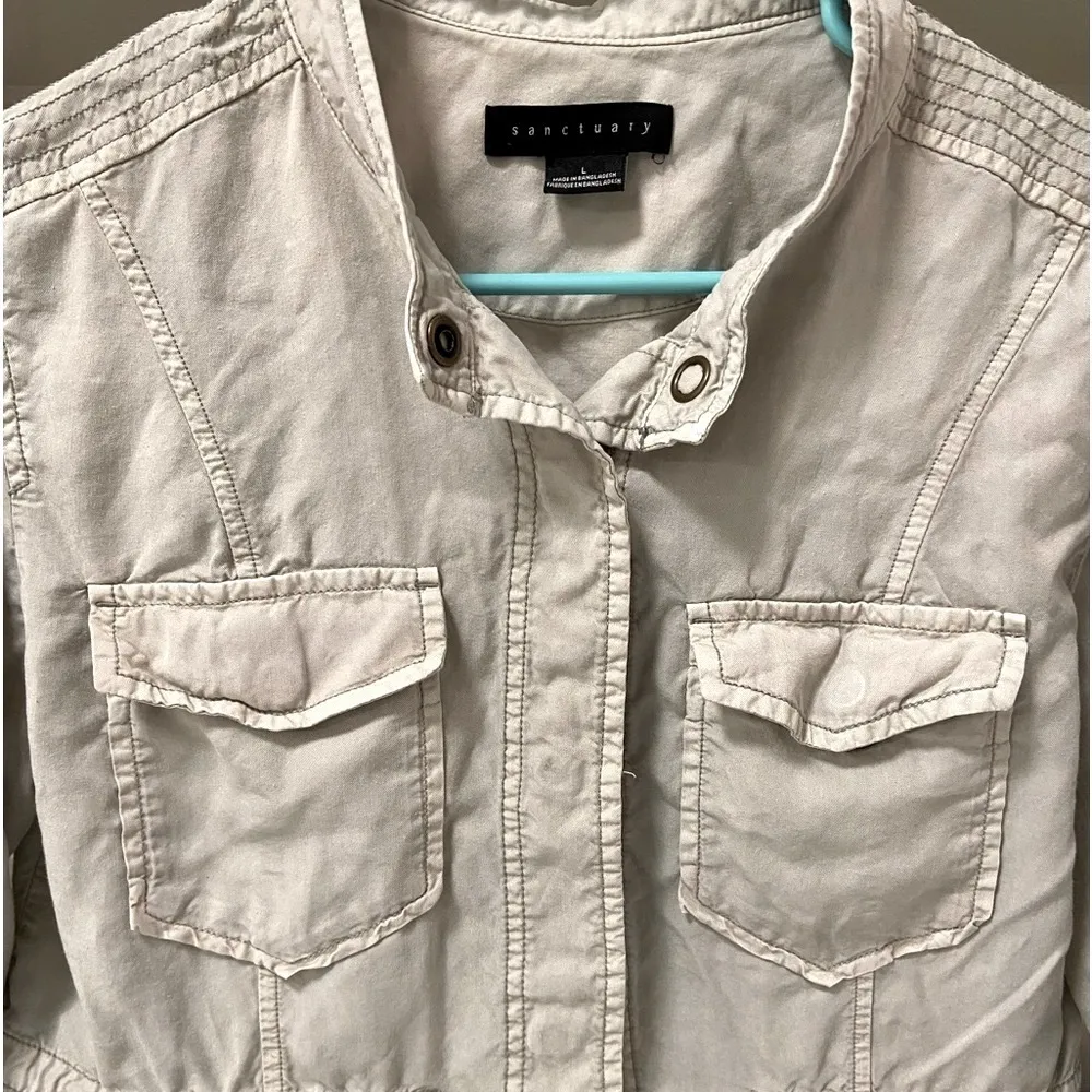 Anthropology sanctuary snap Button Safari Cargo Jacket women’s size large - Image 6