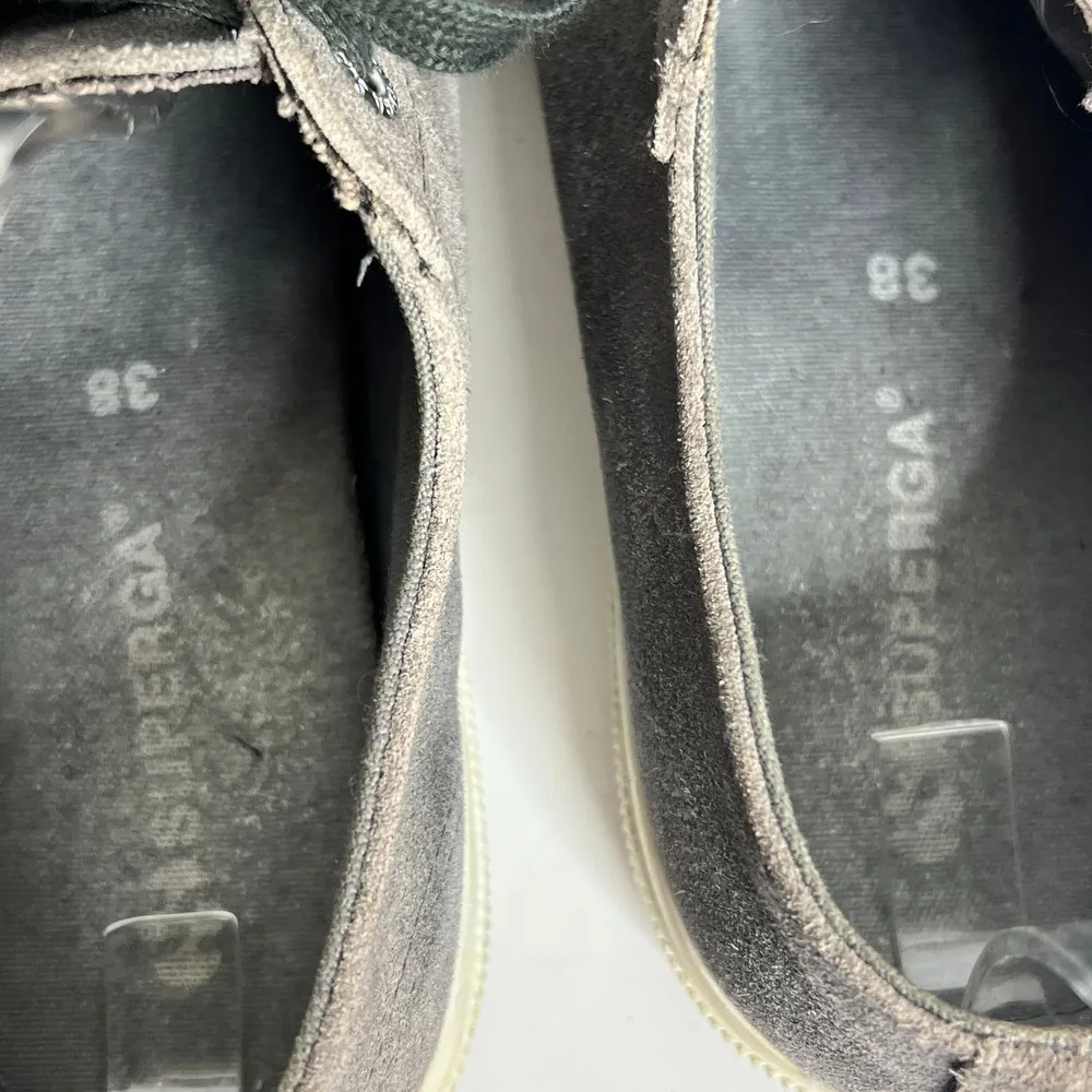 Superga Grey Suede Low Top Sneaker Shoe Size 7.5 - Image 5