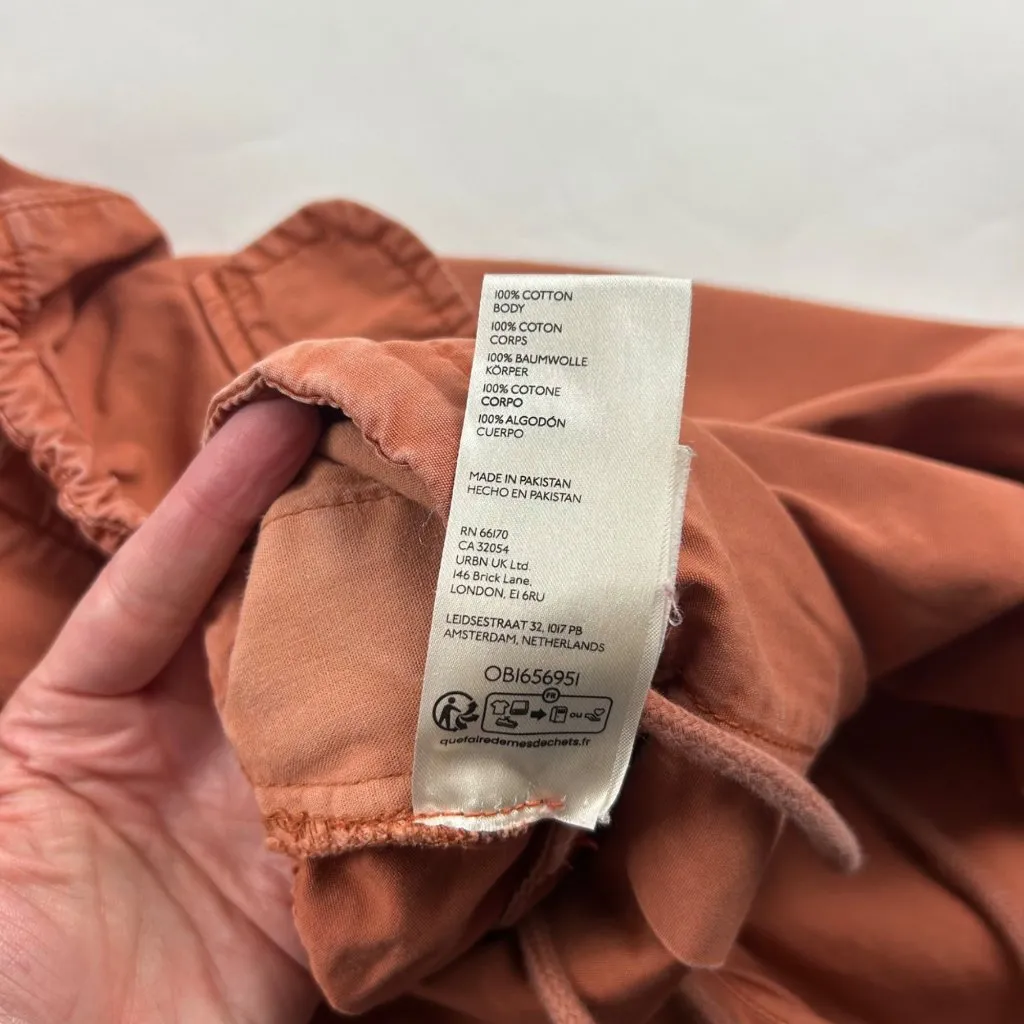 Free People Terracotta Canvas Slouchy Ankle Pant M - Image 5