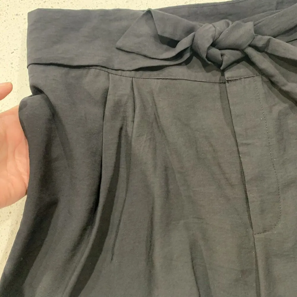 Gilli Size 0X Shorts High Rise Pleated Waist Tie Black Dress Pockets Women’s NEW - Image 2