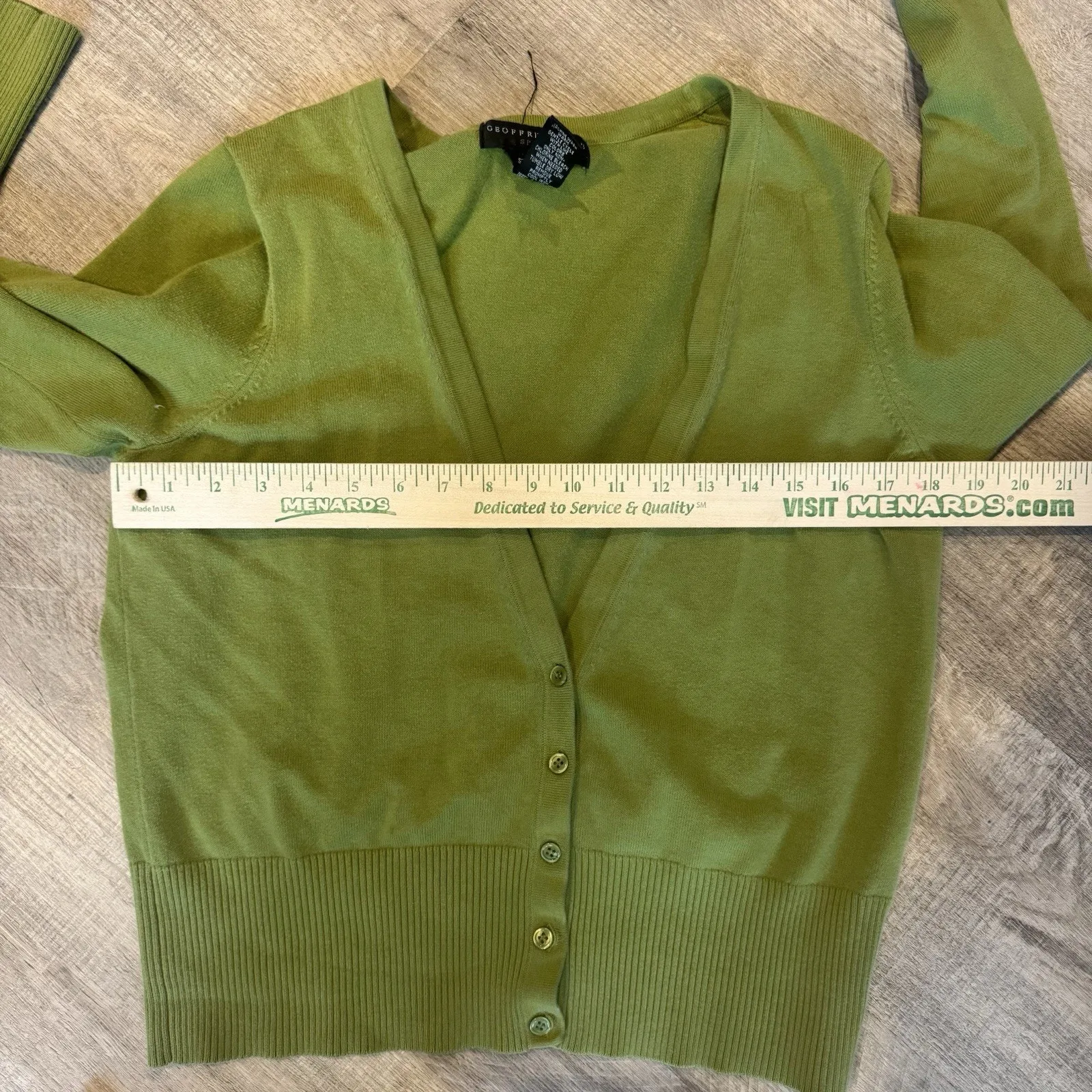 Geoffrey Bean Sport Green Cardigan Sweater Women’s Xl V-Neck Button Workwear - Image 6