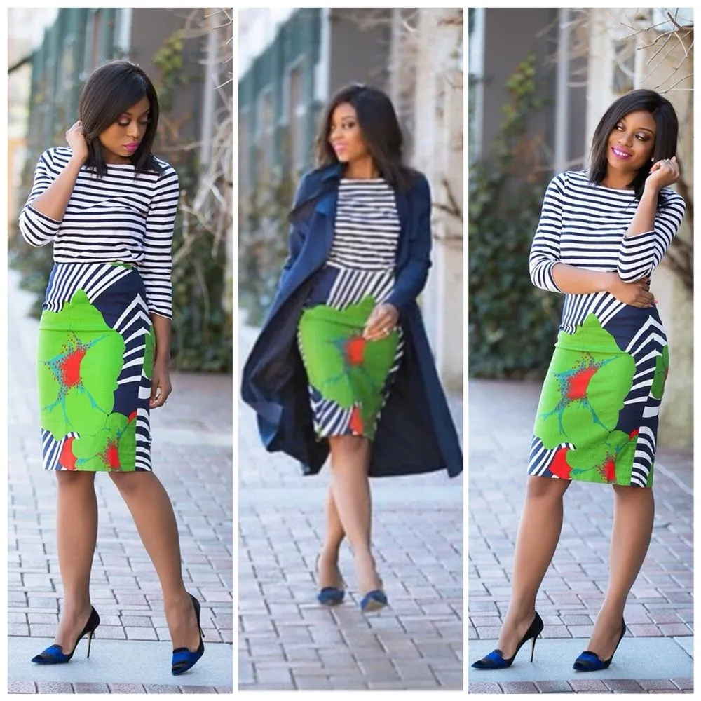 J. Crew Ratti Floral Stripes Grass Cloth Pencil Skirt - Image 3