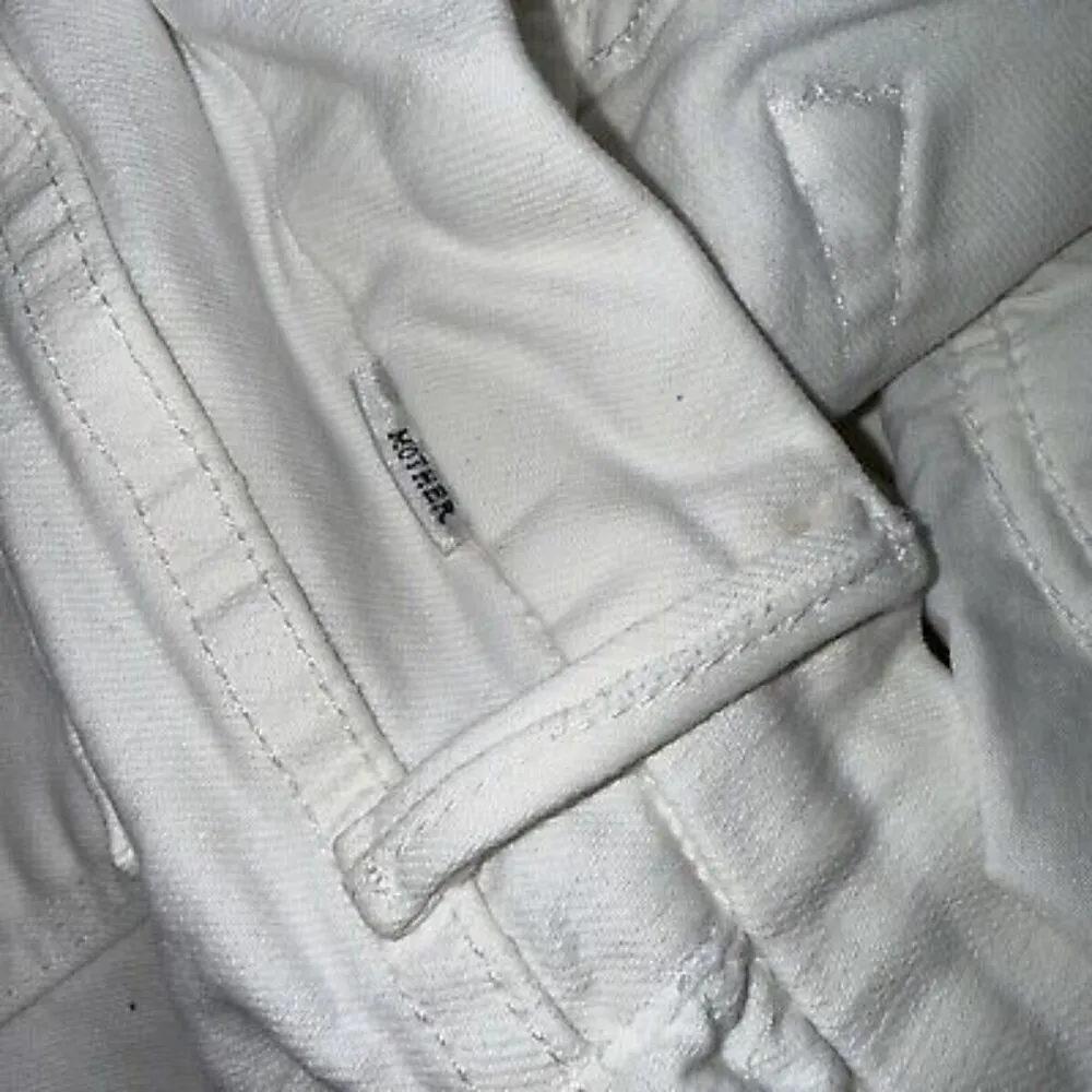 Mother The Looker Crop White Preppy Designer Classic Skinny Jeans 27 - Image 7