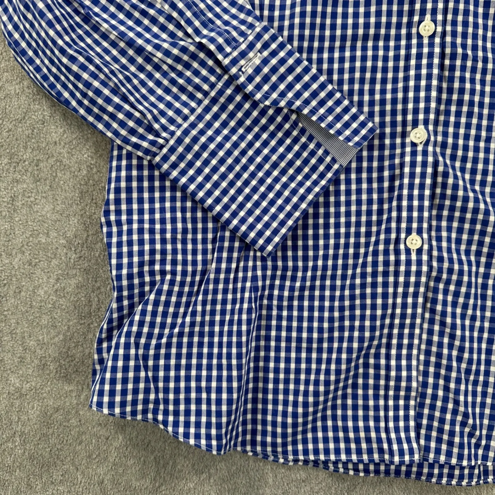 Brooks Brothers Blue Gingham Button Down Shirt Women's 14 Collared Long Sleeve - Image 2
