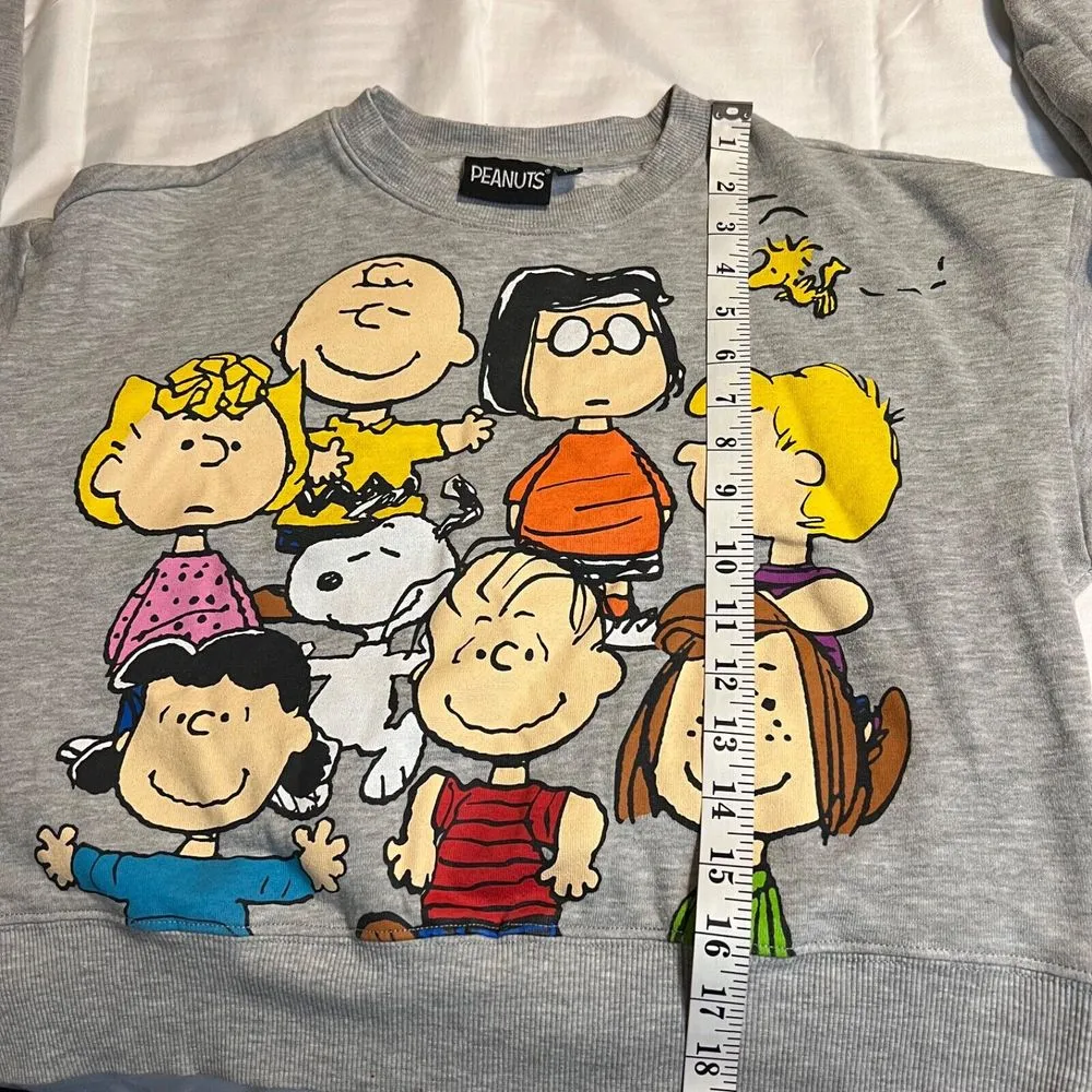 PEANUTS CROPPED SWEATSHIRT PULLOVER COLOR‎ GRAY/MULTI - Image 2