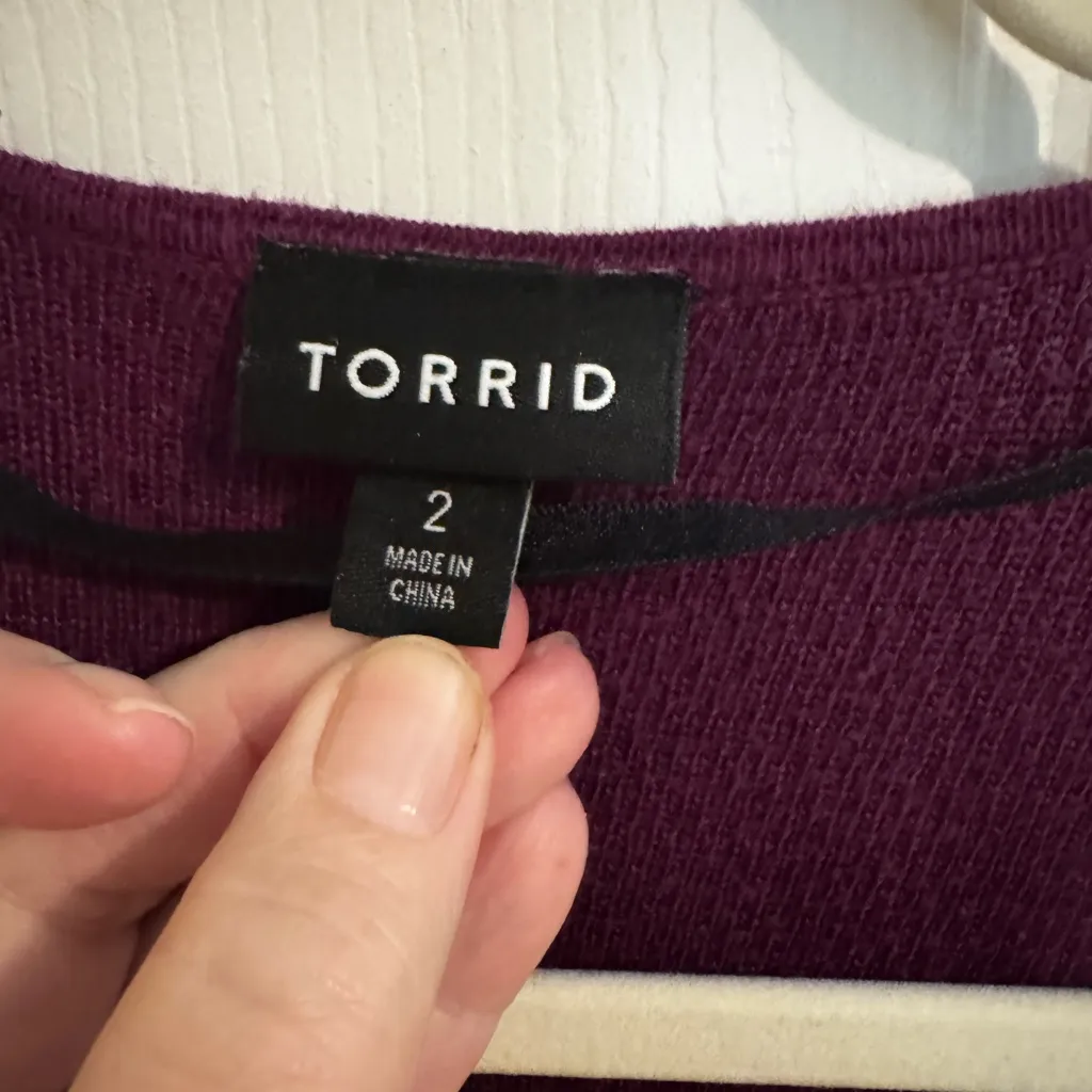 Torrid Open Front Drape Cardigan Burgundy Size 2X - Image 3