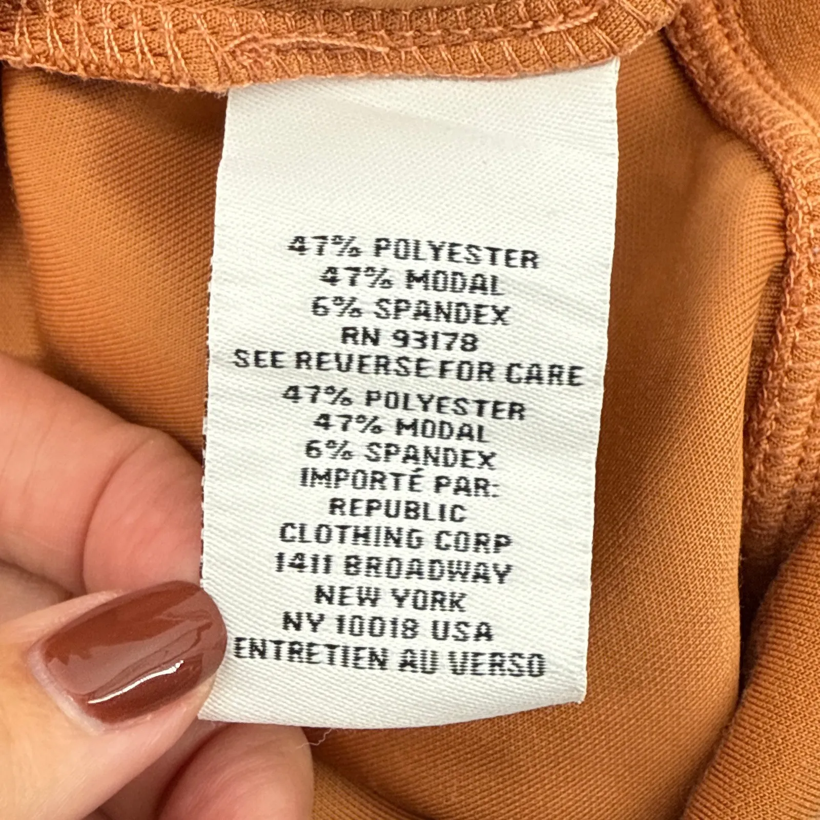 MAGASCHONI Long-Sleeve Scuba Twisted-Front Top Sweatshirt Size XS Rust - Image 6