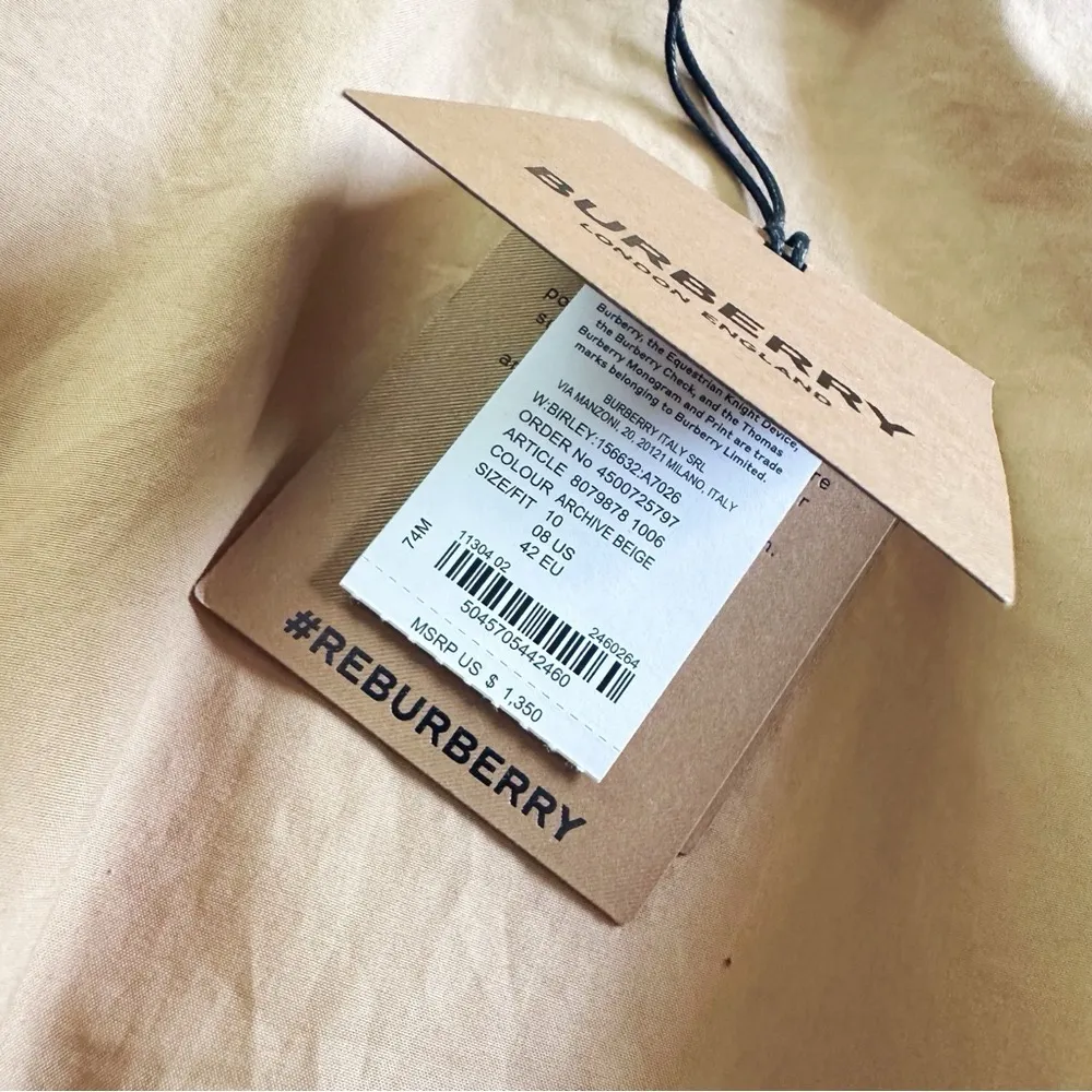 NEW Burberry Women’s Birley Check Hooded Jacket Archive Beige - Image 9