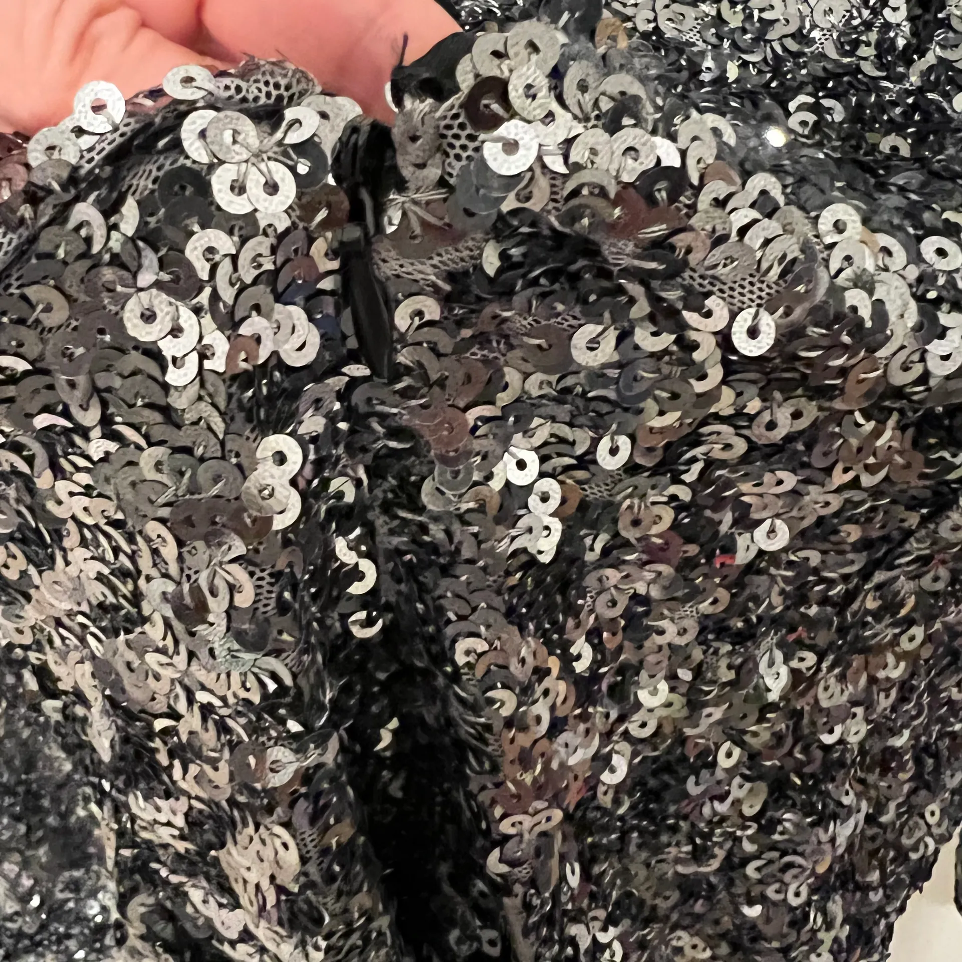 Anthropologie O.P.T. Silver Grey Sequin Deep V Neck Mini Party Clubbing Dress Size Small NWT - Image 6