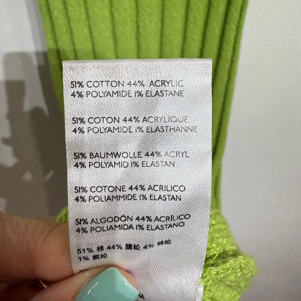 Free People Beach Gilded Lime Santos Ribbed Sweater Midi Dress Sz M - Image 6