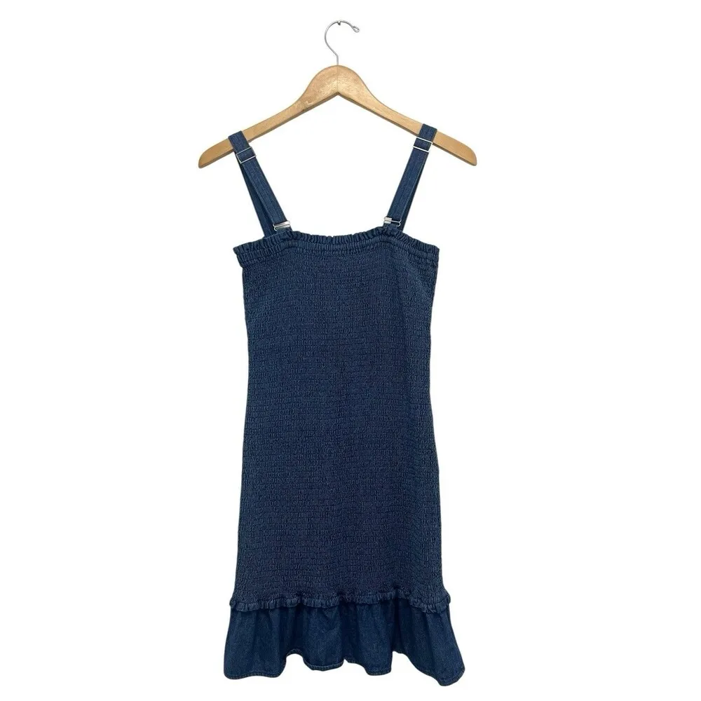 Aeropostale Denim Dress Size S Smocked Bodycon Lace - Image 7