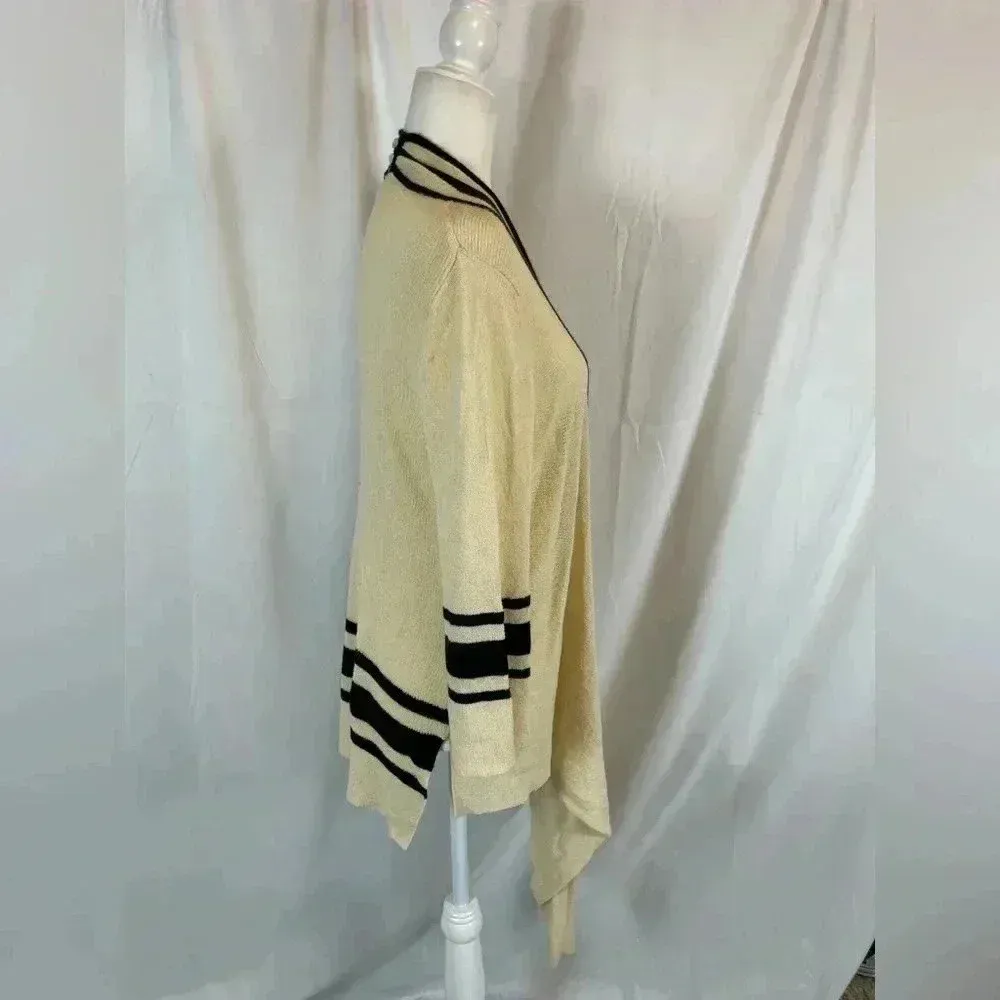 anthropologie SPARROW cream stretchy woven knit cardigan high low woman’s size S - Image 5