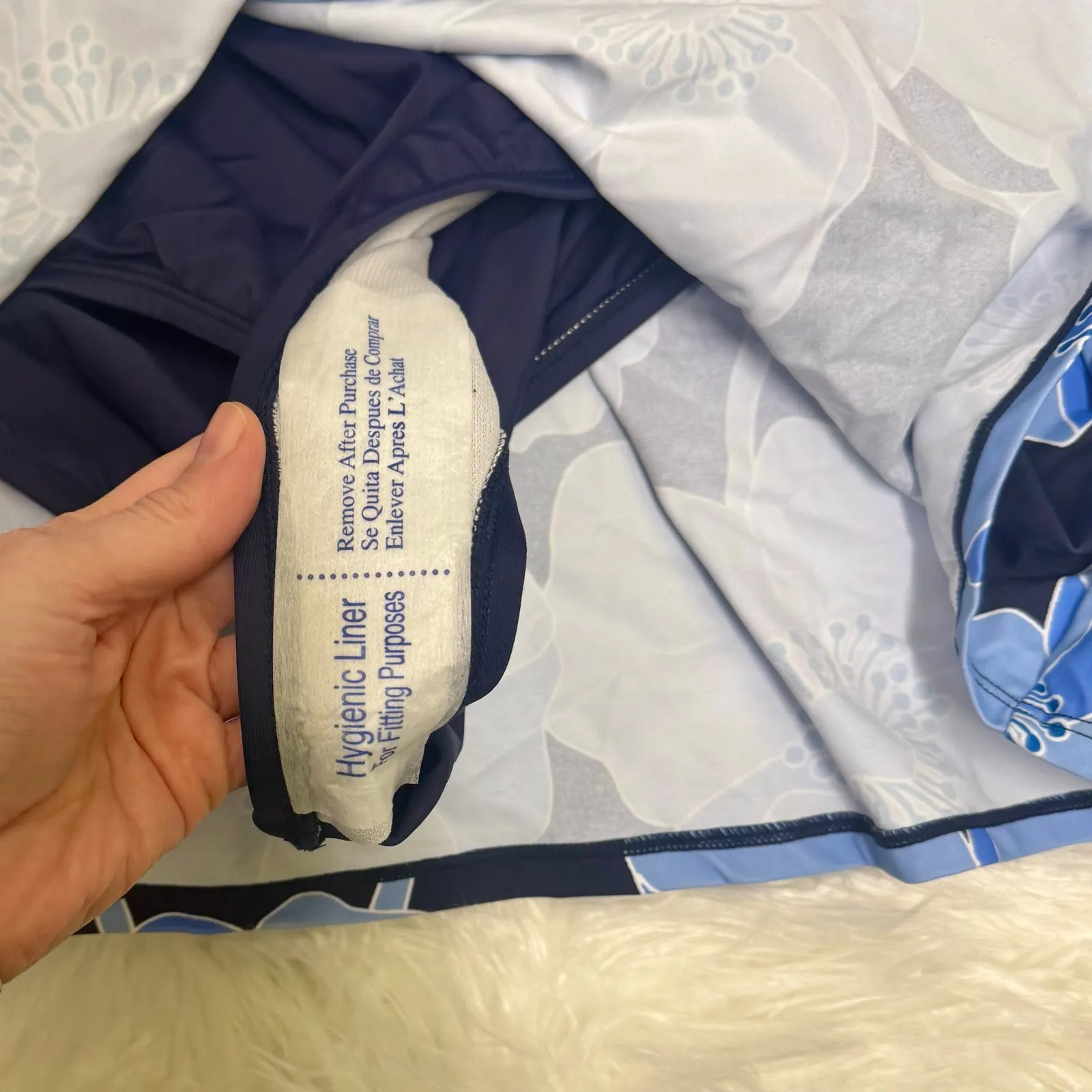 Draper James RSVP Blue Poppy Floral Halter 1 Piece Swim Dress Padding NEW Small - Image 6