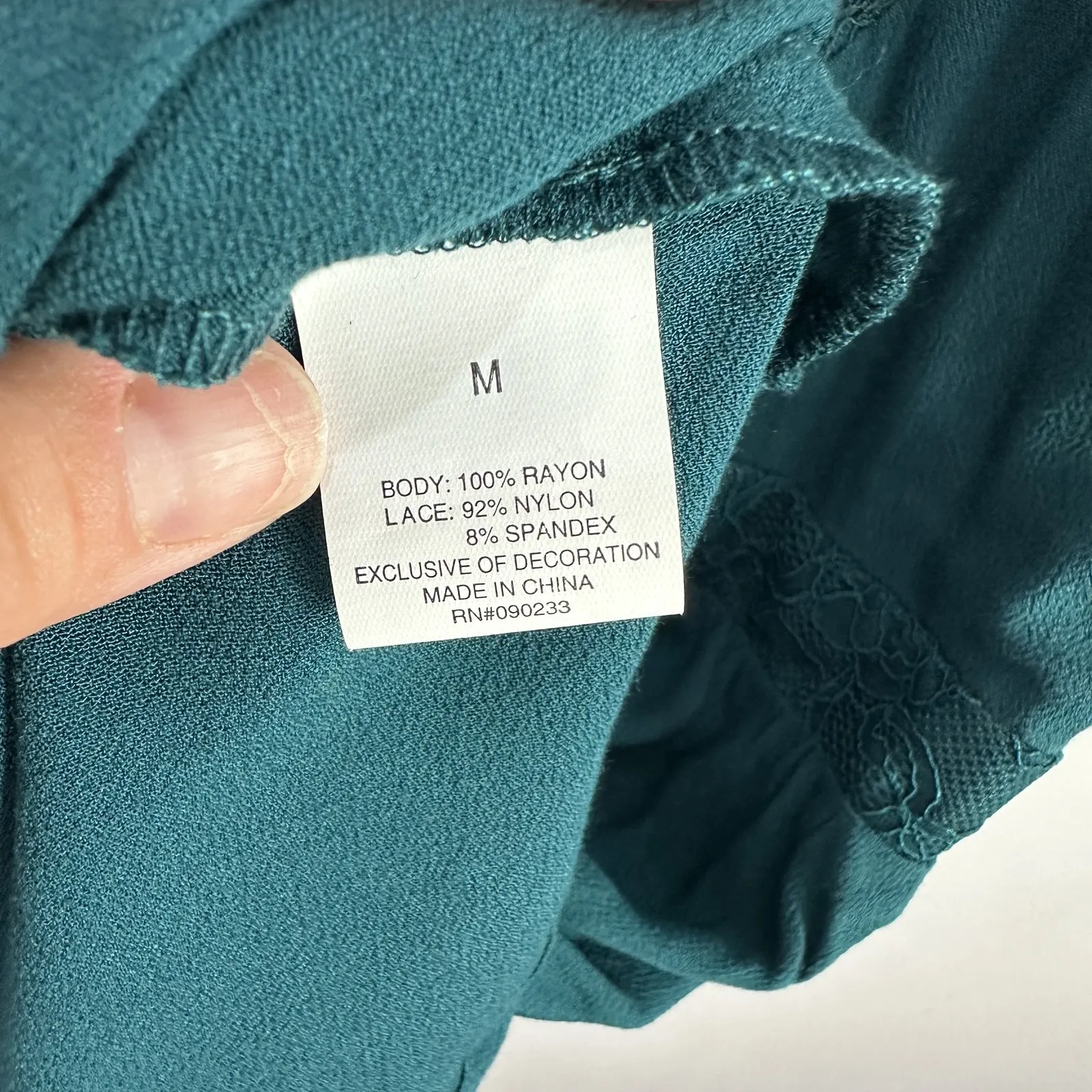 Kendall Kylie Dress Womens Medium Teal Green‎ Lace Boho Fairy Festival Indie - Image 5