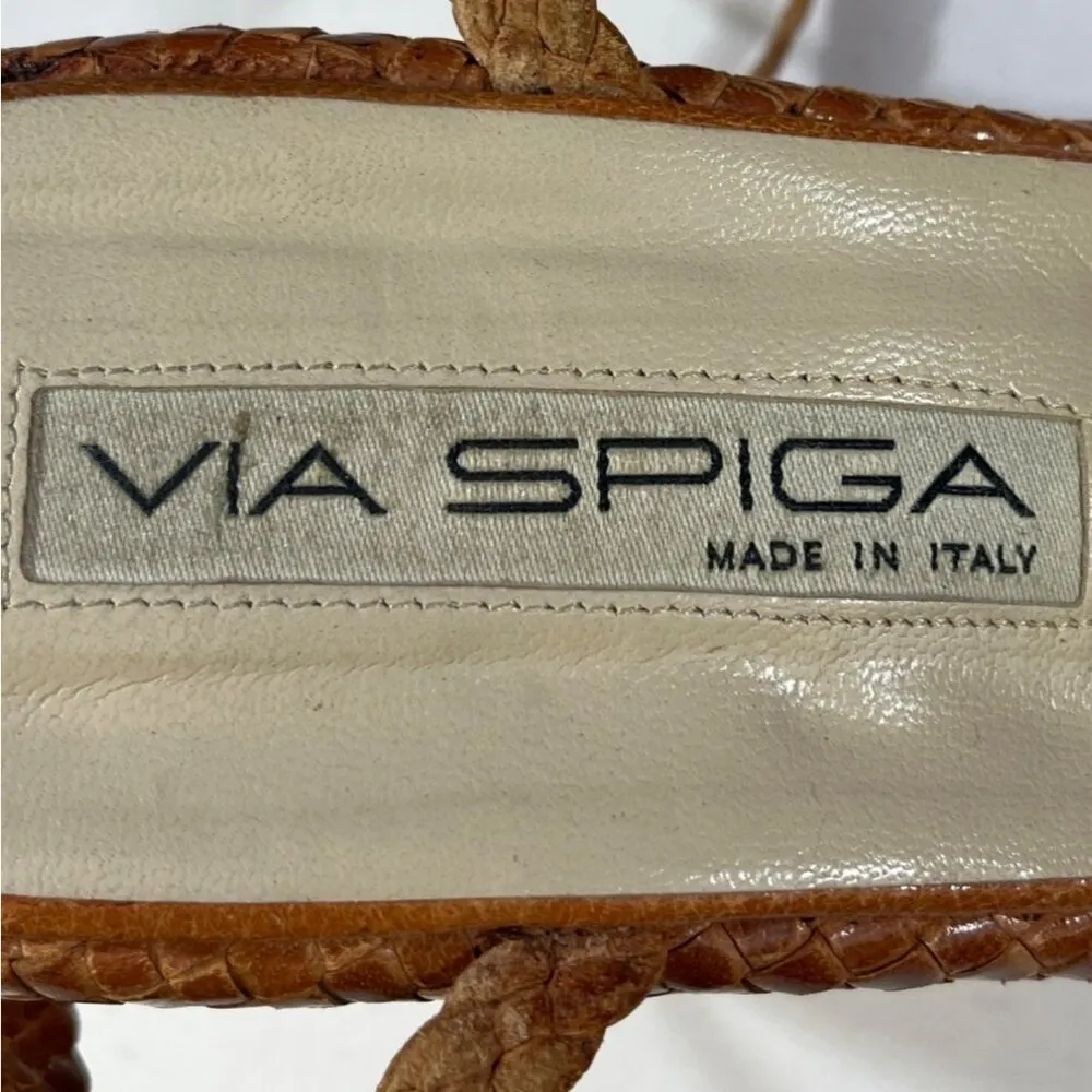 Via Spiga Women's Tan Woven Shoes/Heels Size 10M SKU 5580 - Image 6