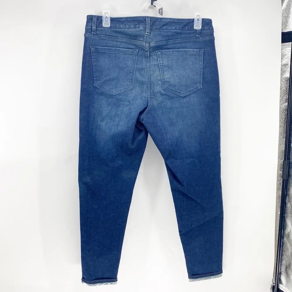 Lane Bryant distressed dark Wash skinny jean casual everyday closet staple sz 16 - Image 9