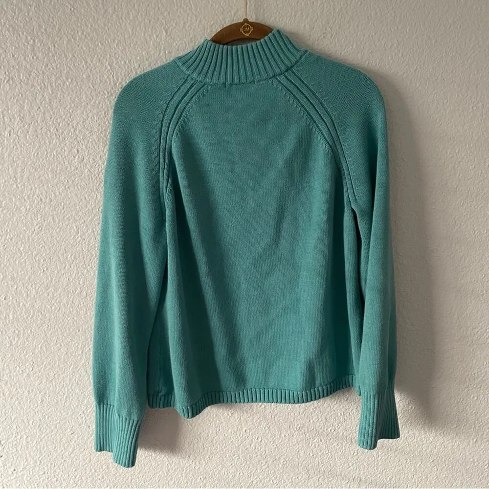 Blue Sweater Zip Up Jacket Y2K grannycore size medium - Image 6