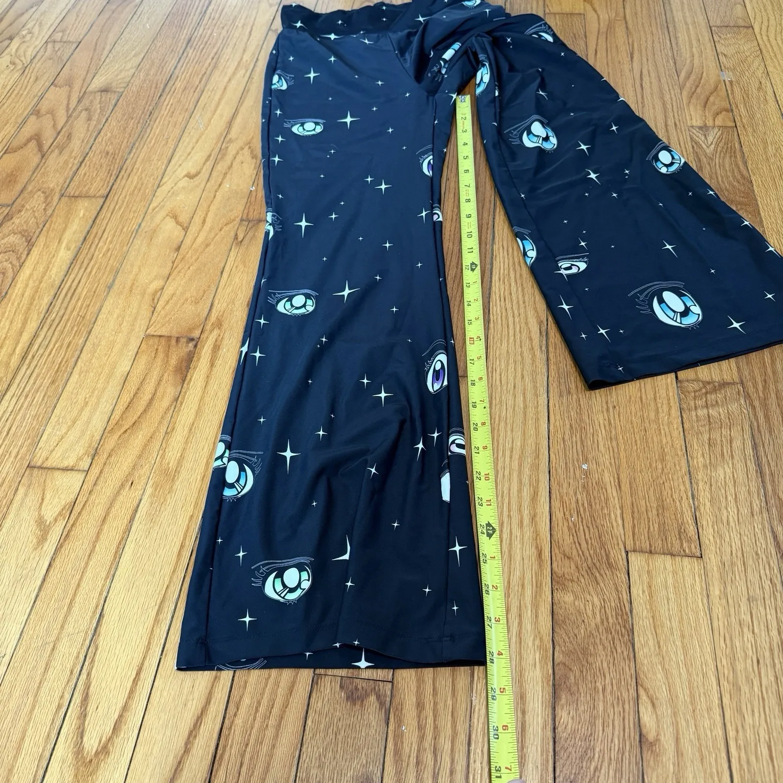 Sandy Liang Huffy Eye Print Flare Legging Pants Size Small - Image 6