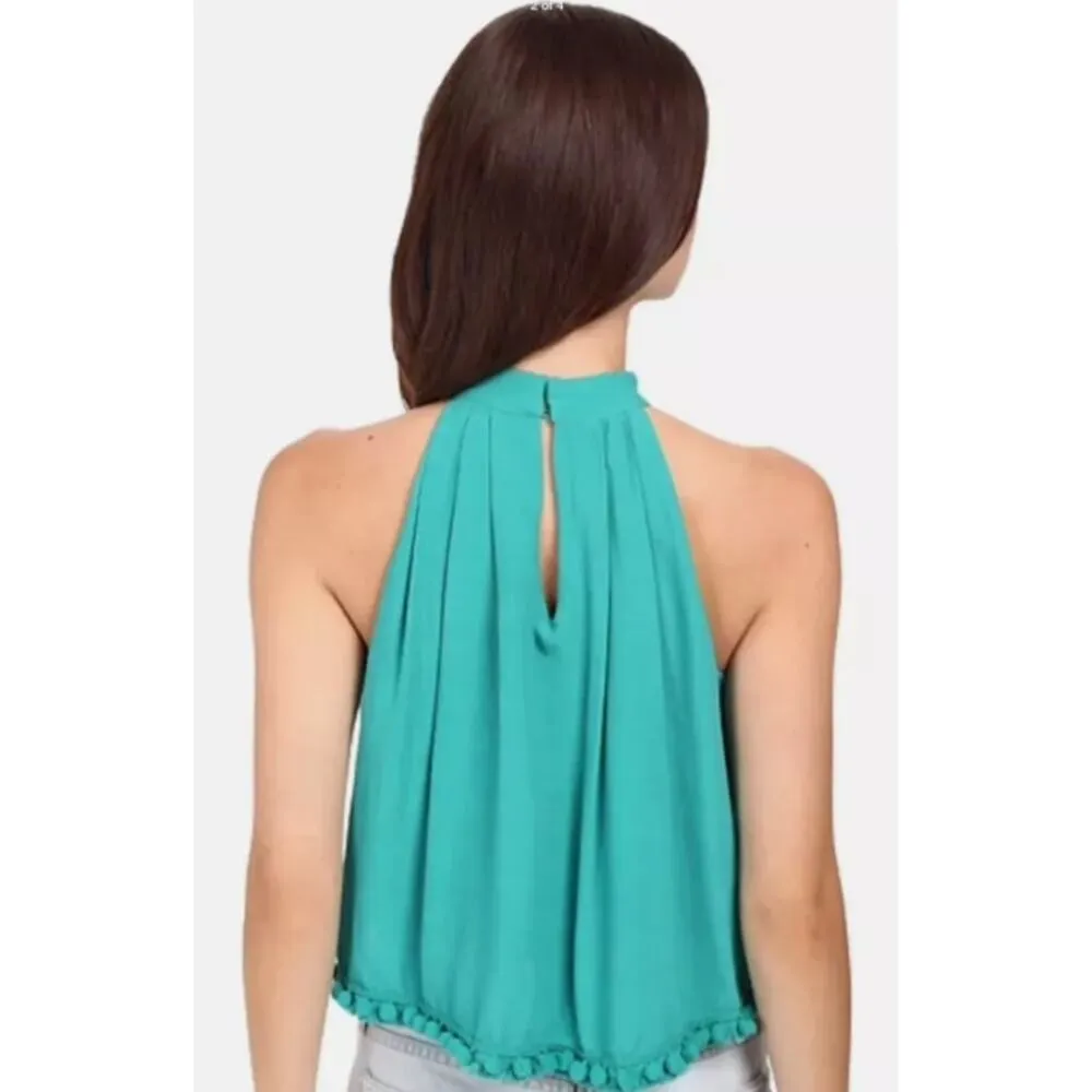 LOVERS + FRIENDS Botanic A Line Crop Pom Pom Top NEW Size Small - Image 2