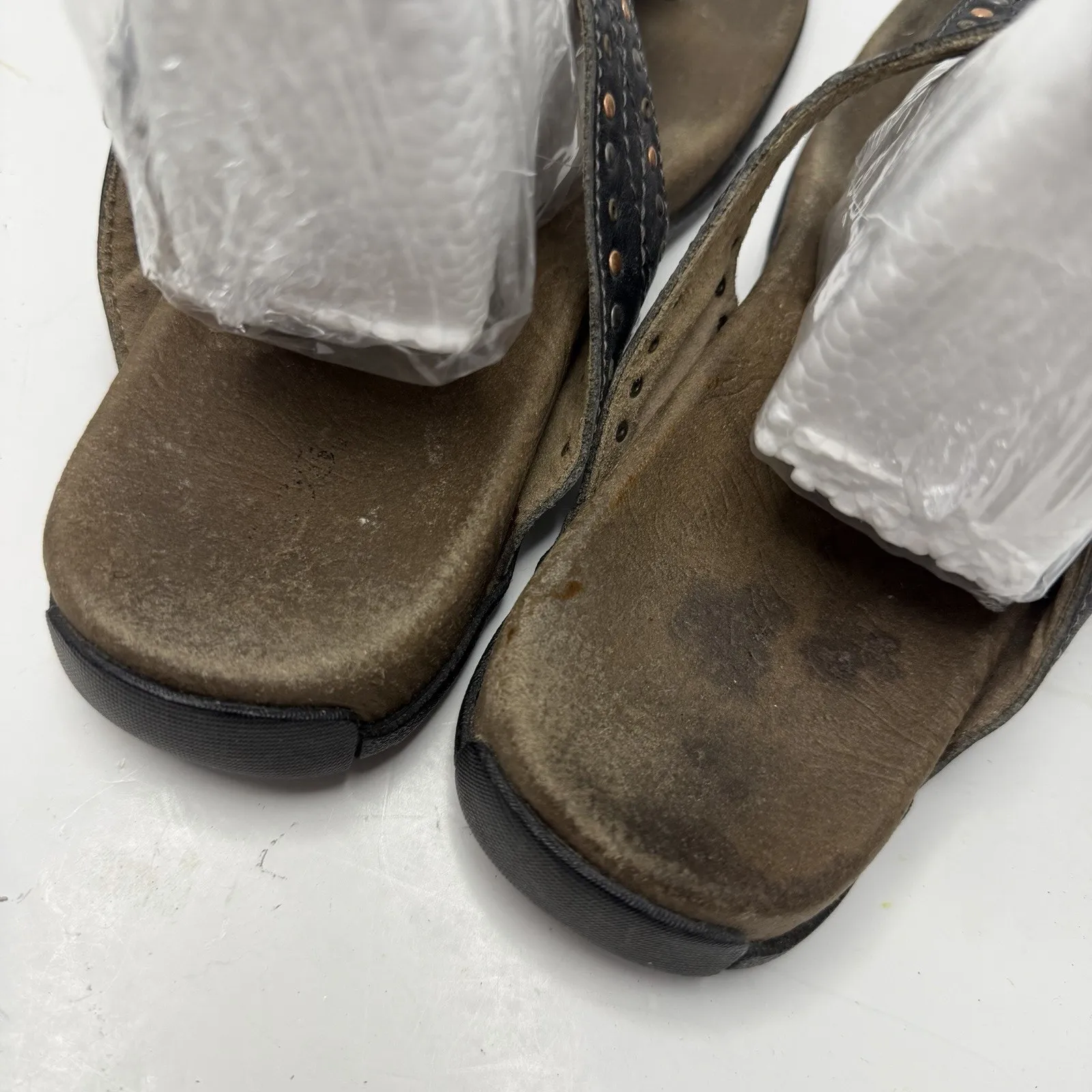 Taos Siren Embellished Leather Buckle Casual Comfort Sandals Womens Size 8 Brown - Image 11