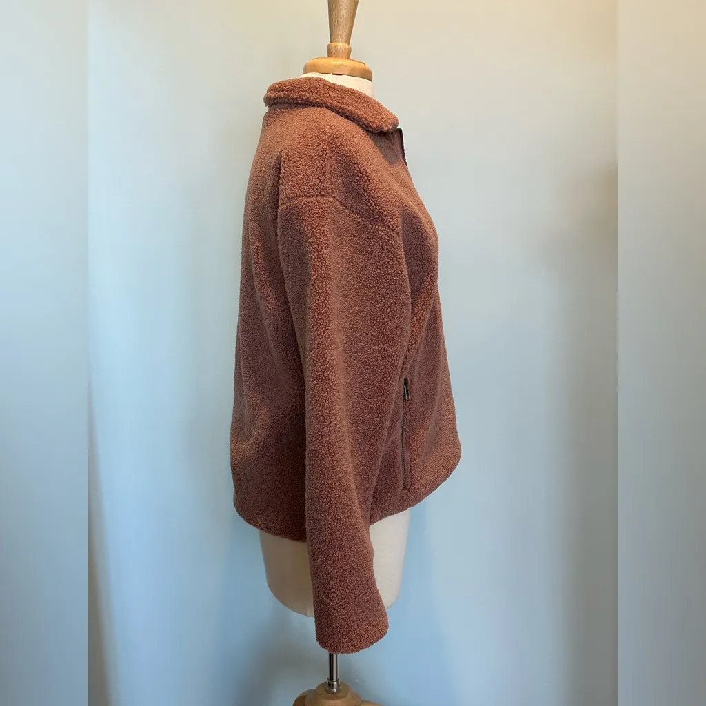 Daily Ritual Blush Teddy 1/4 Zip pullover Sweater size Medium New without tags Pink - Image 7