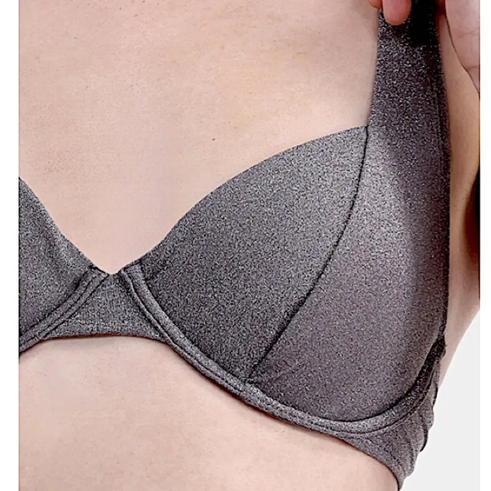 Silver Glitter Bikini Top Size Medium Gray - Image 5