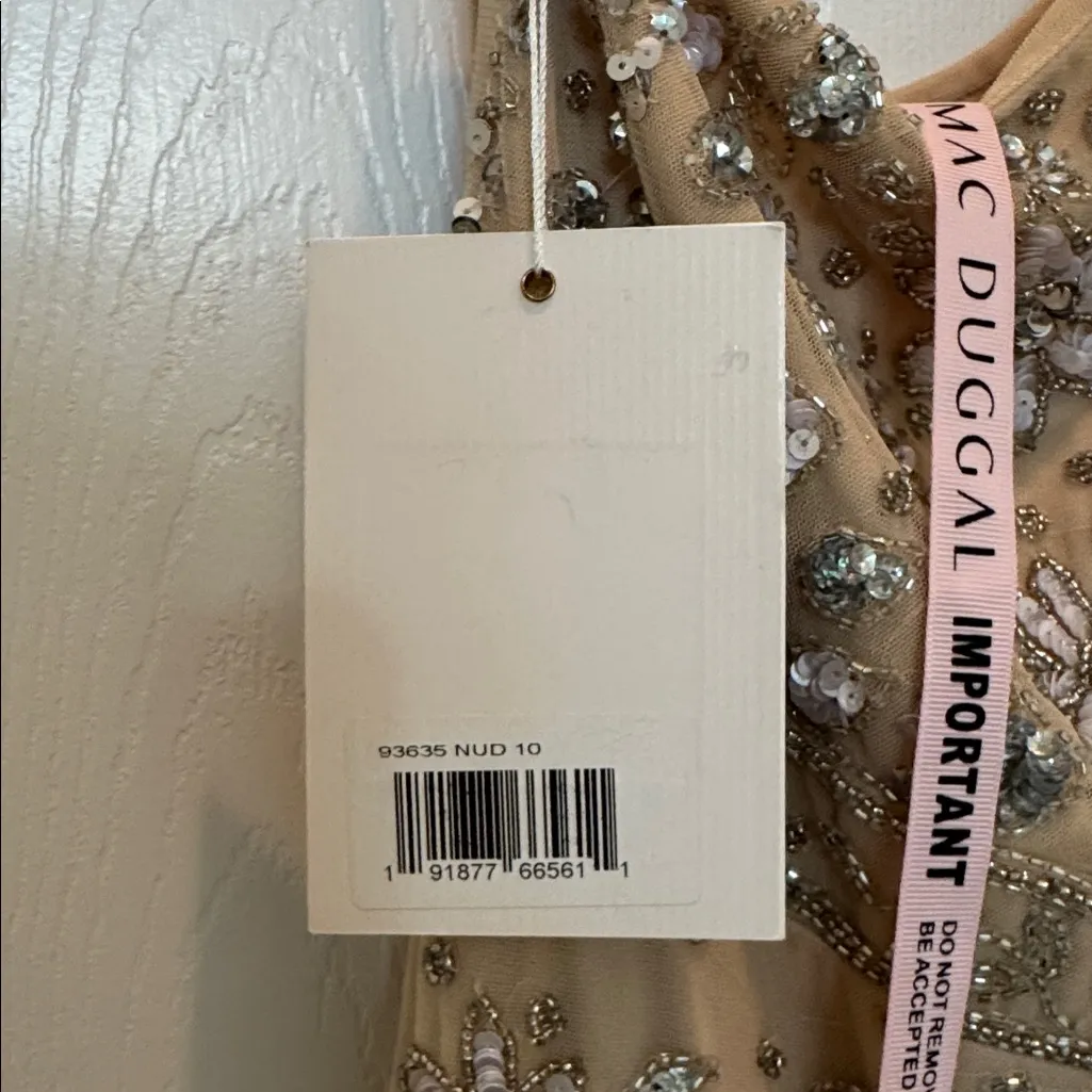 NWT Mac Duggal 93635 Embellished One Shoulder Draped Gown Size 10 - Image 13