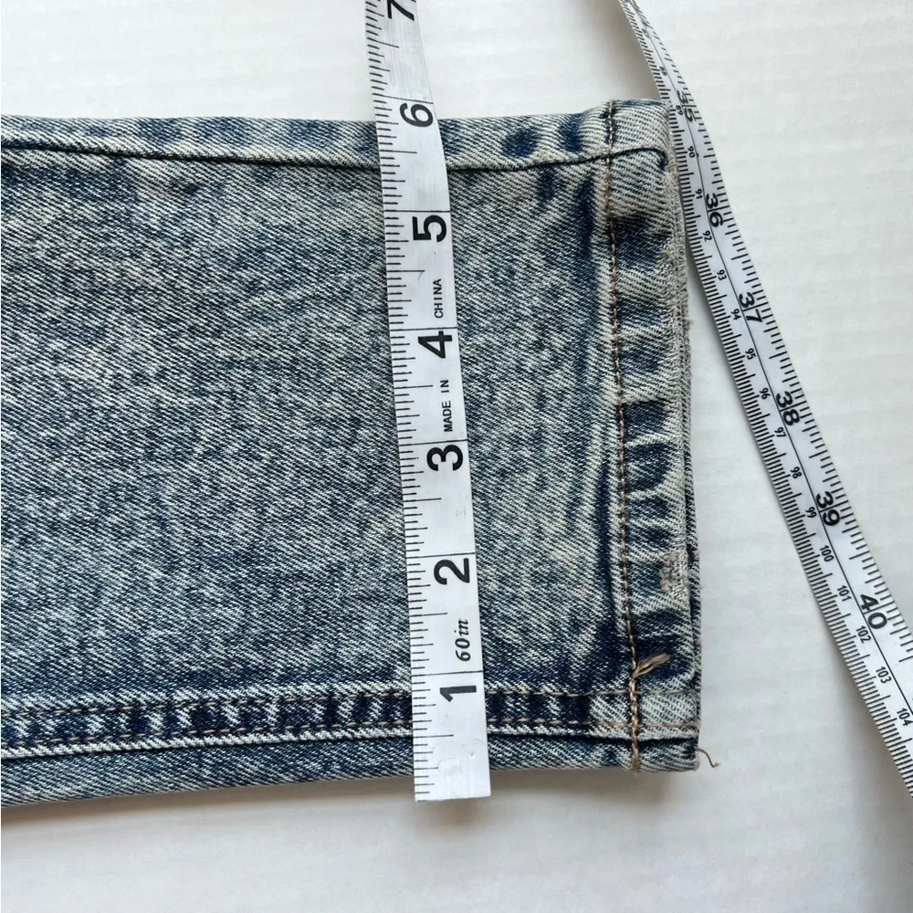 NWT Kancan Kiera High Rise Cigarette Leg button fly Jeans size 5 26 acid wash Blue - Image 16