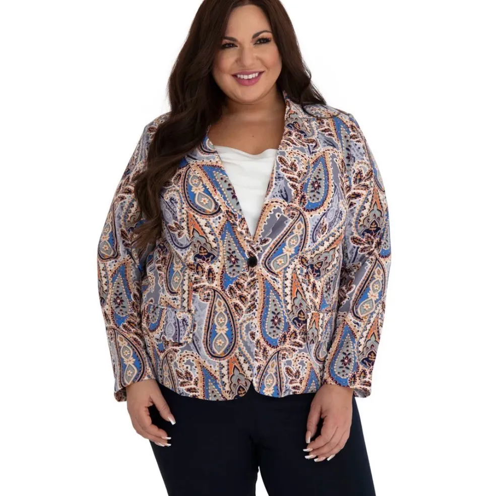 Marée Pour Toi Plus Paisley Print Blazer – Multicolor – Size 16
NWT Blue - Image 3