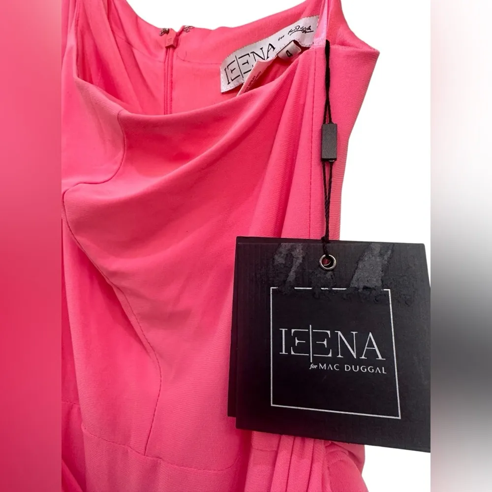 MAC DUGGAL 26581 STRETCH JERSEY ONE SHOULDER BELTED TRUMPET CANDY PINK GOWN - Image 10