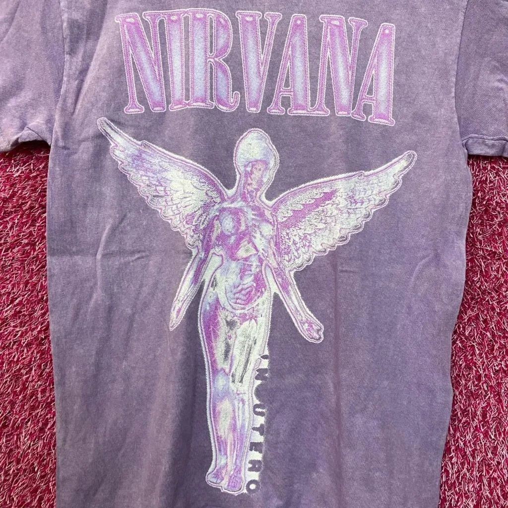 Nirvana In Utero Live 93 Tour Dates & Art Grunge Band Tee S - Image 2
