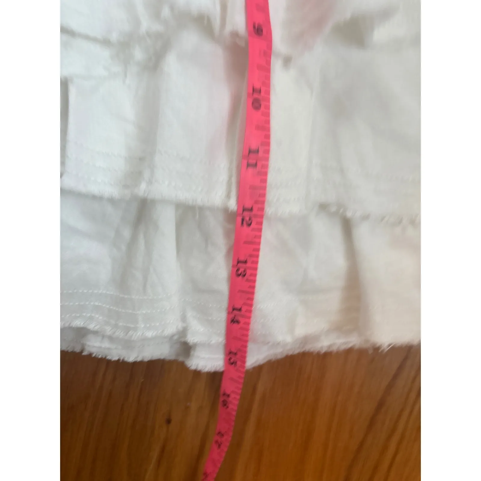 NWT By‎ Anthropologie Ruffled Denim Mini Skirt Size Medium - Image 6