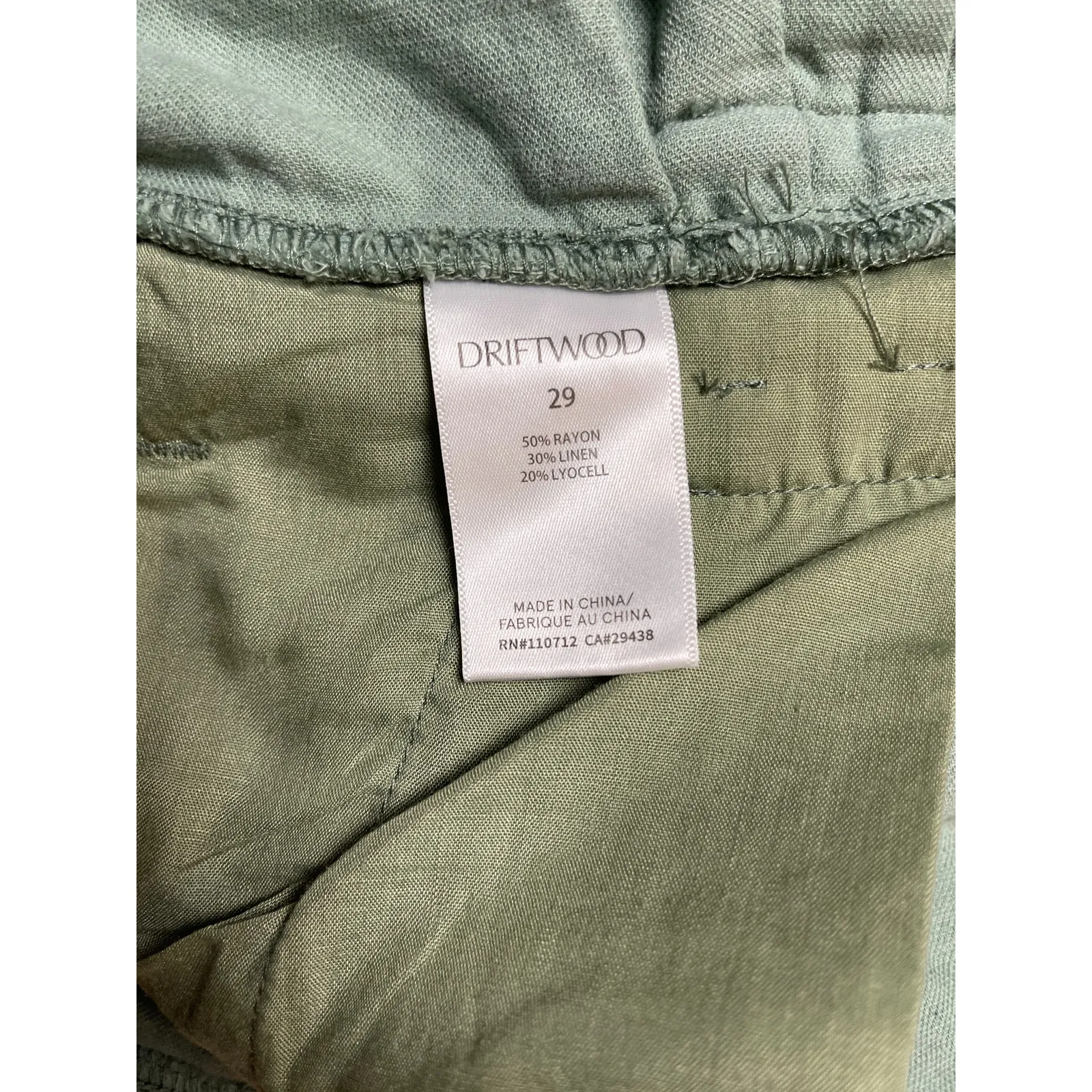 Driftwood‎ Vicki Paper Bag Waist High Rise Cropped Wide Leg Pant in Aloe Size 29 - Image 5