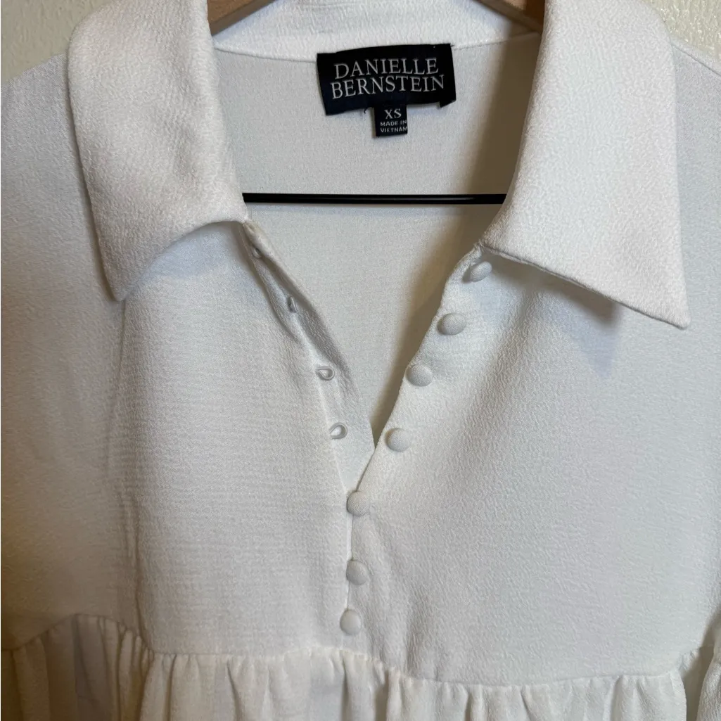 Danielle‎ Bernstein Textured Woven Baby-Doll Mini Dress - Image 5