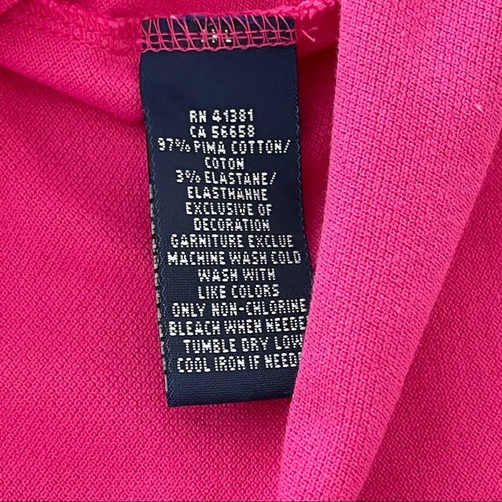 Ralph Lauren RLX women big monogram logo pink short sleeve polo shirt size M - Image 6