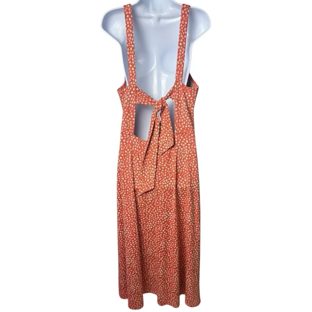 Free People Lorelai Dress Floral Tie Back Midi Sleeveless Fairy Cottagecore L - Image 6