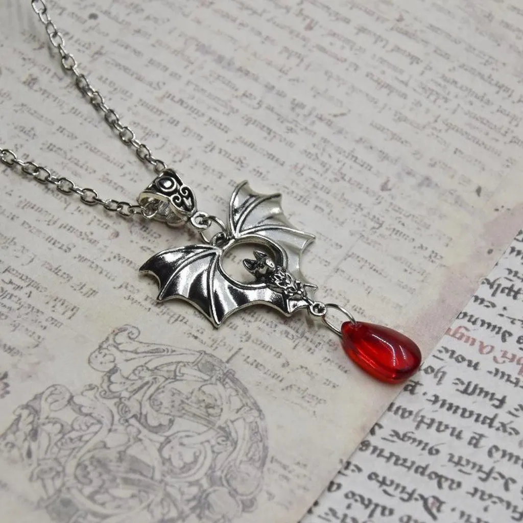 Bat Pendant Necklace Silver - Image 3