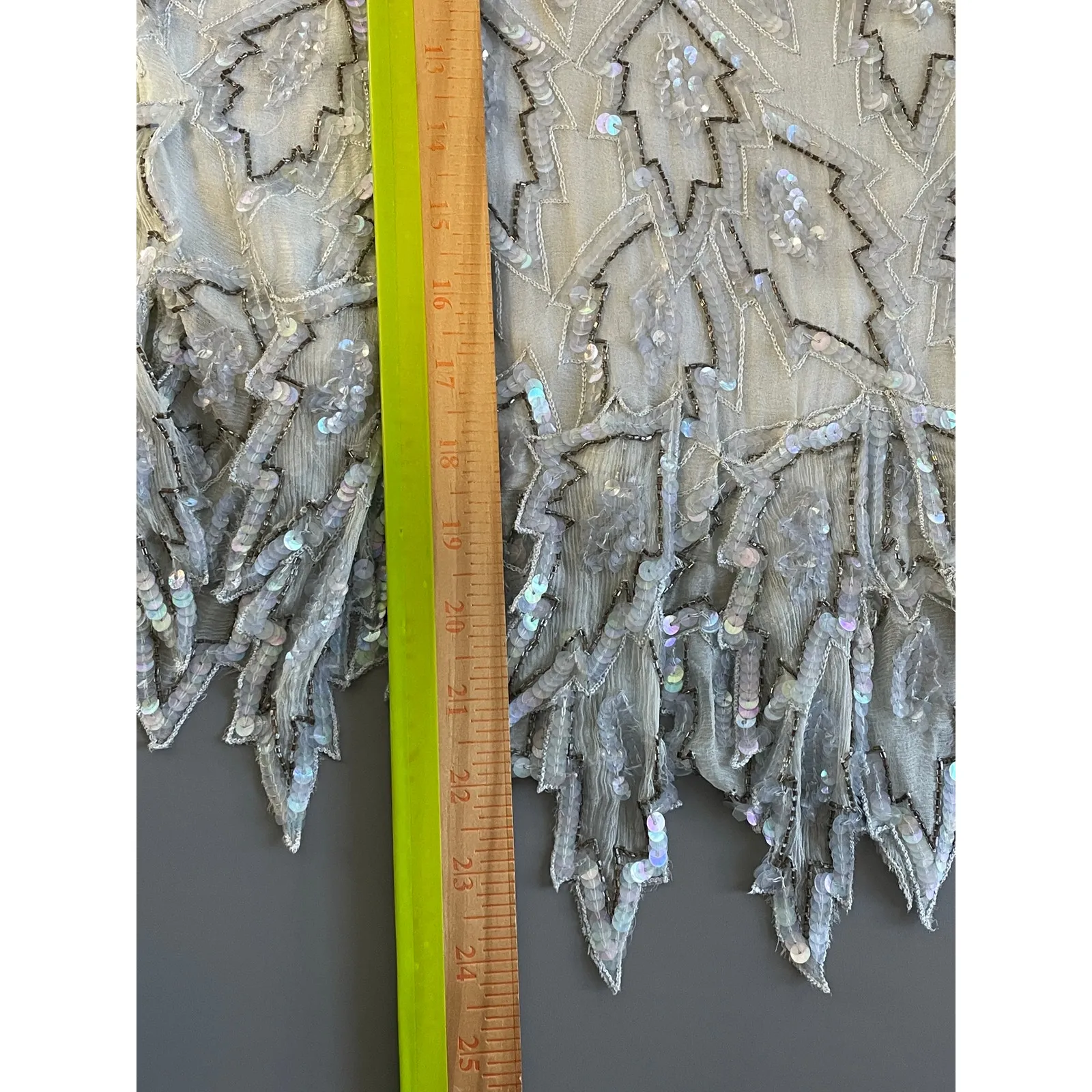 Vintage Scala Gray Sequined Beaded Cocktail Party Pullover Top Size Medium - Image 8