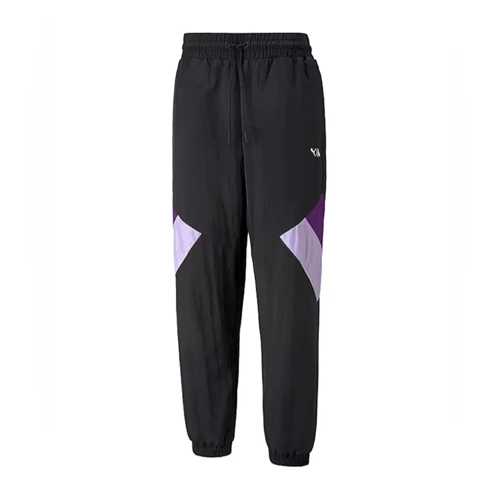 PUMA x Lauren London Woven Track Pants Women's Black/Purple Size XL - Image 3