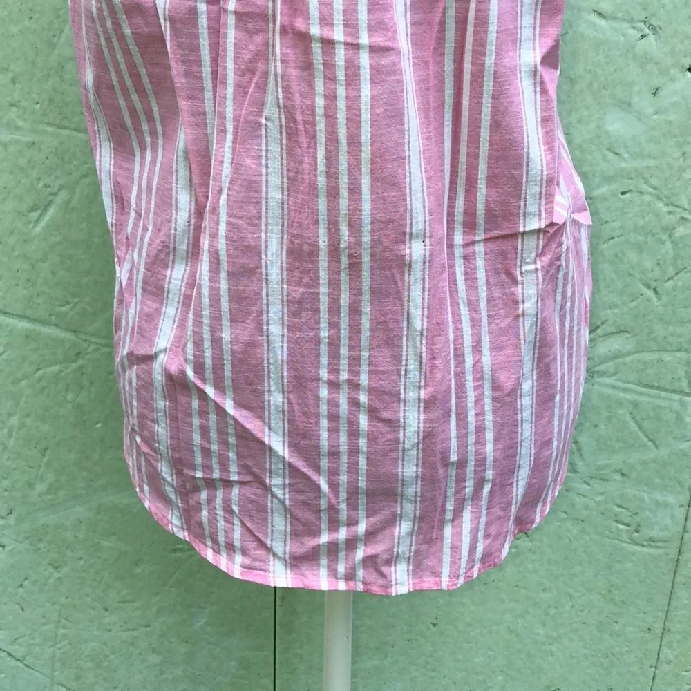Nautica Pink & White Striped Tie Waist Top S NWT - Image 11