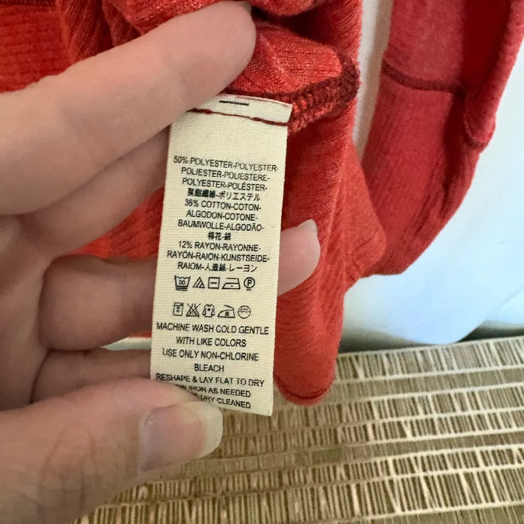 Free People We The Free Londontown Thermal in Cherry Size Medium‎ - Image 7