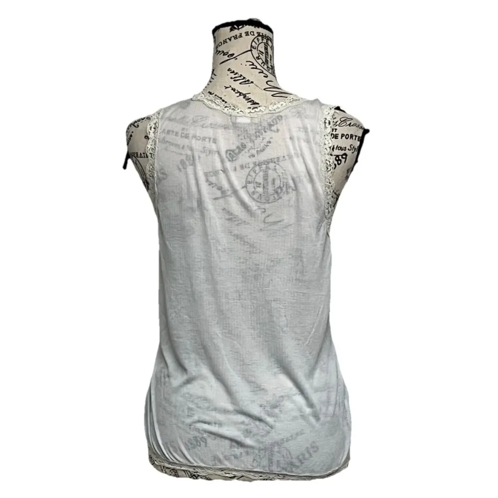 Victorias Secret Women’s Lace Strap Camisole Y2k  Blue Sheer Layering Cami Beach - Image 5