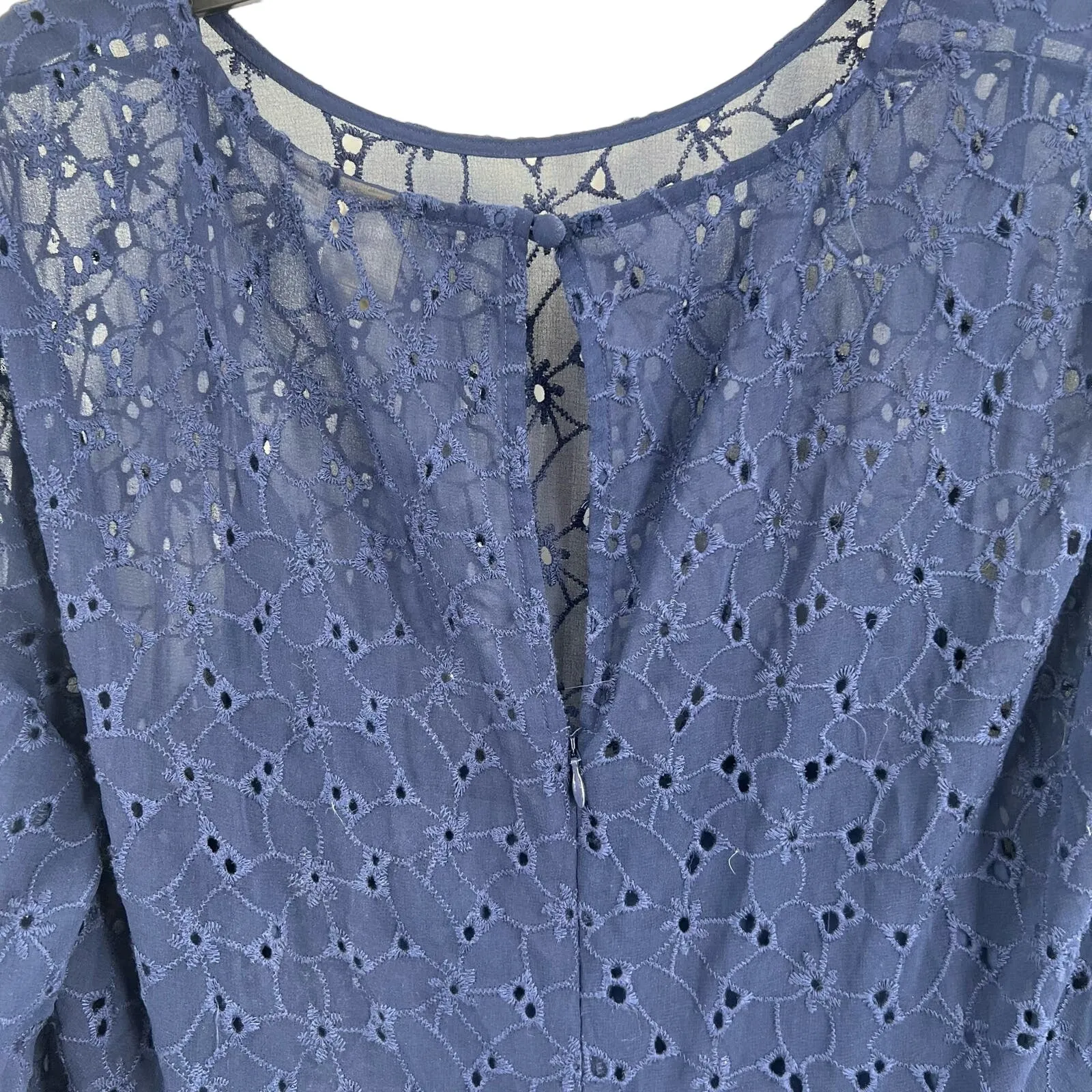 Seen Worn Kept‎ Navy Blue Eyelet Dress Size 10 US - Image 4